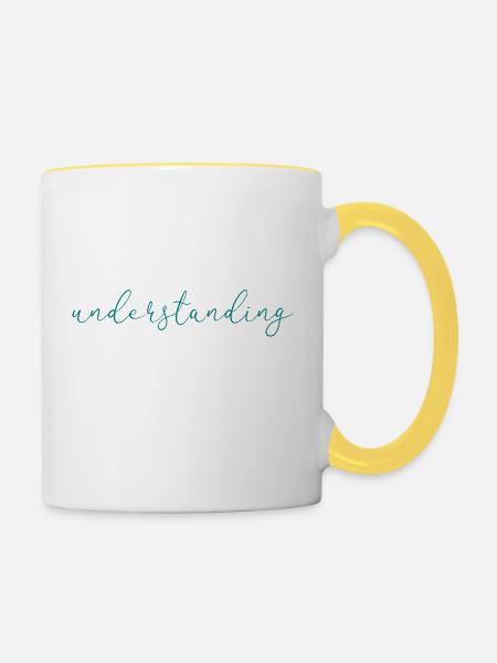 Verständnis - Tasse zweifarbig - Weiß/Gelb