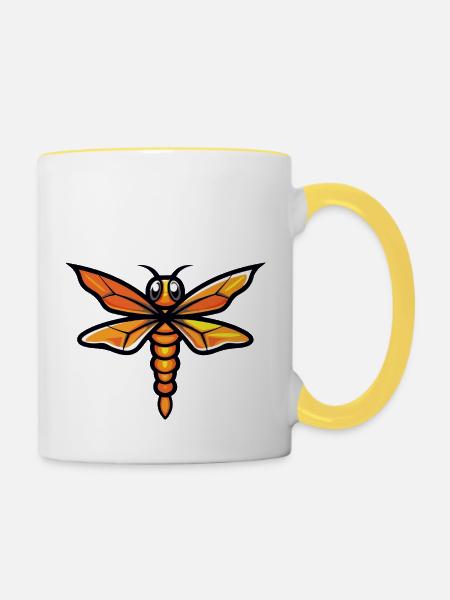 libelle - Tasse zweifarbig - Weiß/Gelb