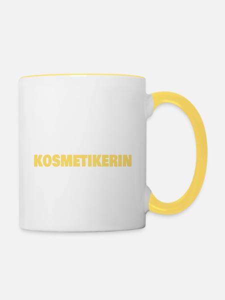 Berufung Kosmetikerin - Tasse zweifarbig - Weiß/Gelb