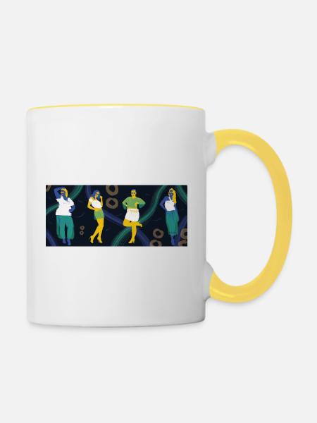 Null Abfall - Tasse zweifarbig - Weiß/Gelb