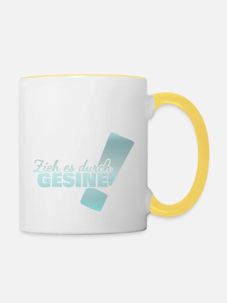 Vorname Gesine - Tasse zweifarbig - Weiß/Gelb