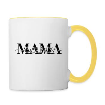 Die beste MAMA - Tasse zweifarbig - Weiß/Gelb - Rechts