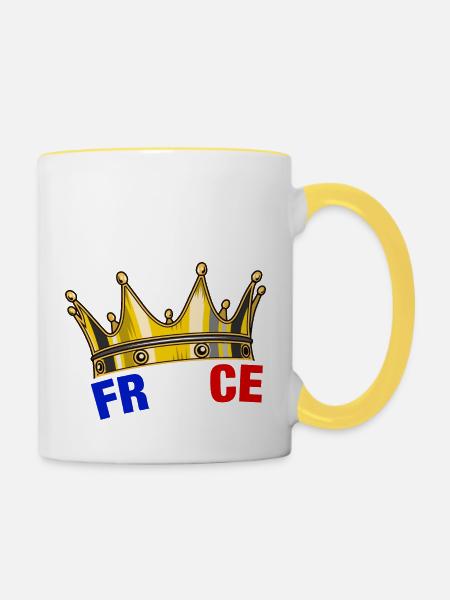 Krone - Tasse zweifarbig - Weiß/Gelb