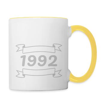 1992 - Tasse zweifarbig - Weiß/Gelb - Rechts