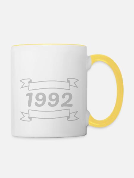 1992 - Tasse zweifarbig - Weiß/Gelb