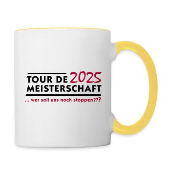 Tour de Meisterschaft 2025 - Tasse zweifarbig - Weiß/Gelb - Rechts
