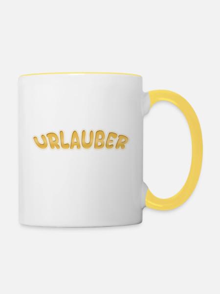 Urlauber - Tasse zweifarbig - Weiß/Gelb