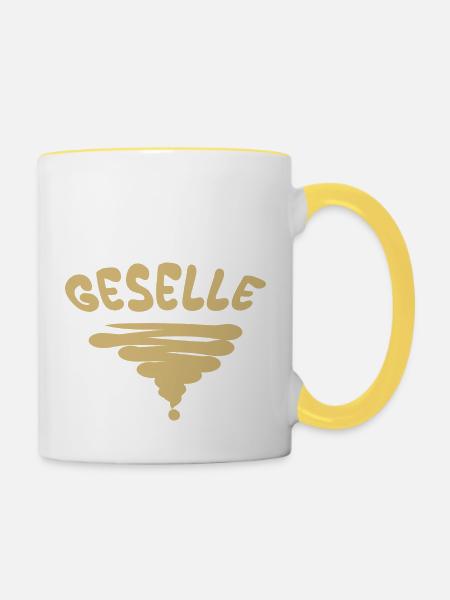 Geselle - Tasse zweifarbig - Weiß/Gelb