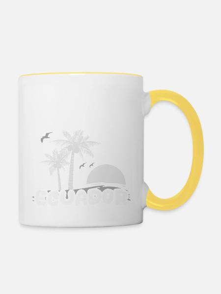 Strand Ecuador - Tasse zweifarbig - Weiß/Gelb