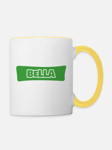 Geschenk für Bella - Tasse zweifarbig - Weiß/Gelb