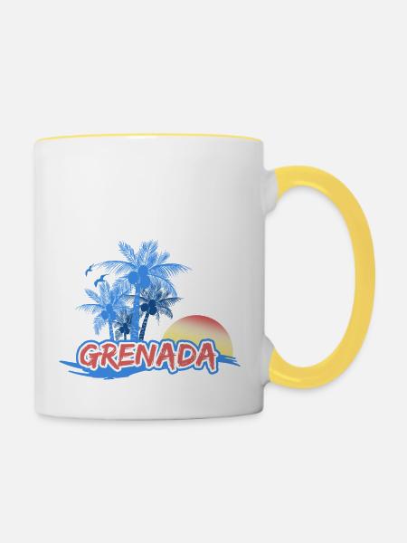 Strand Grenada - Tasse zweifarbig - Weiß/Gelb