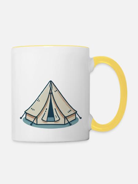 zelt - Tasse zweifarbig - Weiß/Gelb