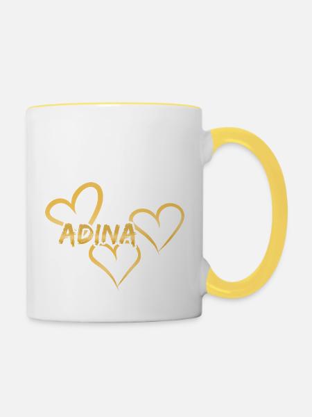 Adina - Tasse zweifarbig - Weiß/Gelb