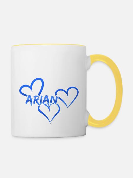Arian als Arian - Tasse zweifarbig - Weiß/Gelb
