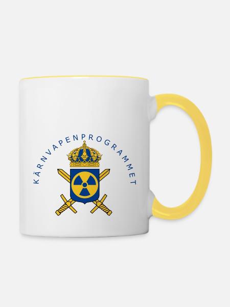 Das schwedische Atomwaffenprogramm - Tasse zweifarbig - Weiß/Gelb