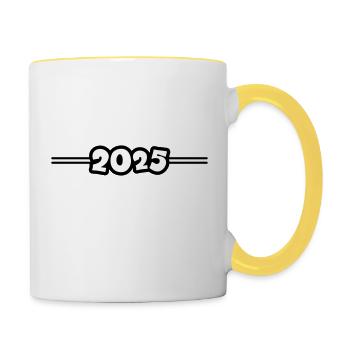 2025 Linie - Tasse zweifarbig - Weiß/Gelb - Rechts