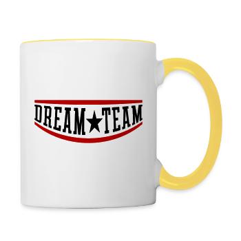 Équipe de rêve Mannschaft - Mug contrasté - blanc/jaune - Droite