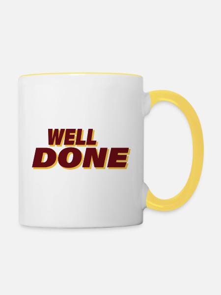WELL DONE - Tasse zweifarbig - Weiß/Gelb