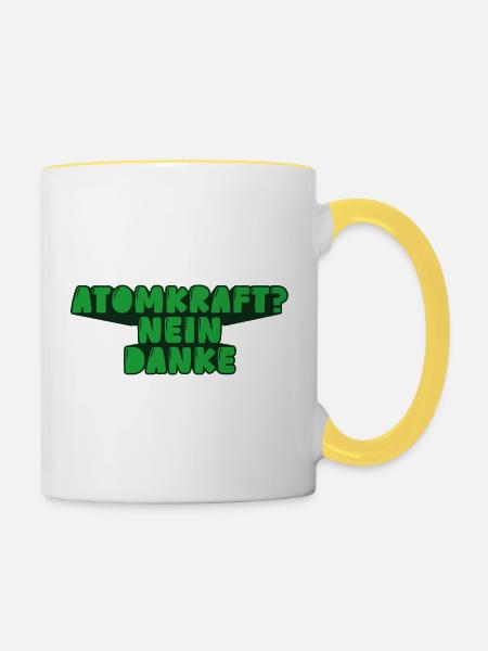 Atomkraft? Nein danke - Tasse zweifarbig - Weiß/Gelb