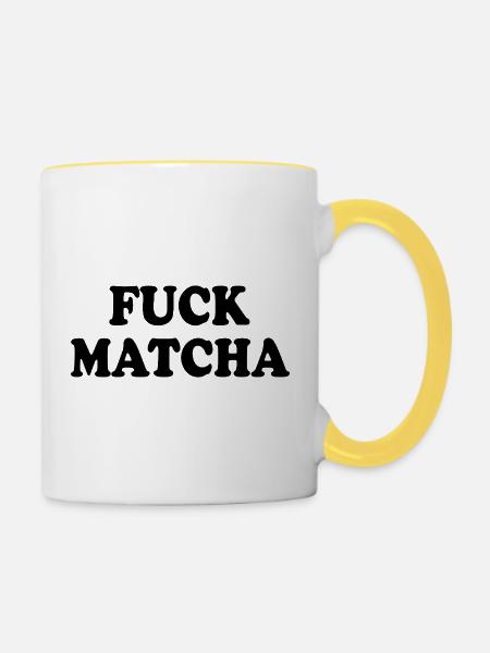 Fuck matcha - Tasse zweifarbig - Weiß/Gelb