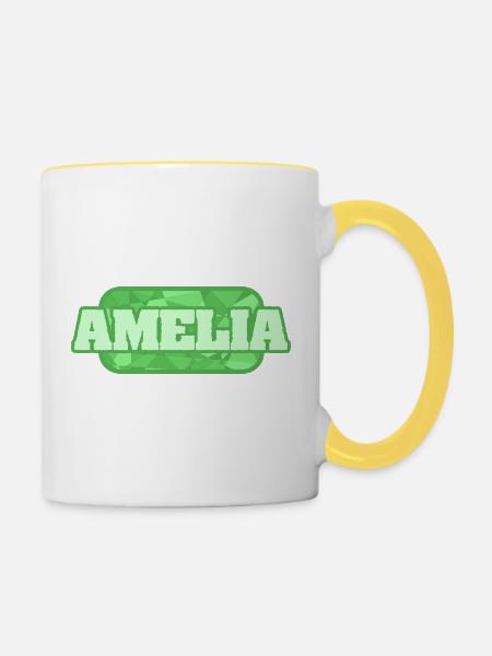 Amelia als Bio - Tasse zweifarbig - Weiß/Gelb