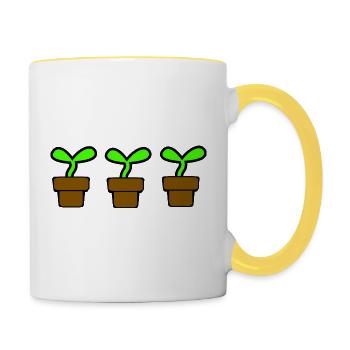 Garten - Tasse zweifarbig - Weiß/Gelb - Rechts
