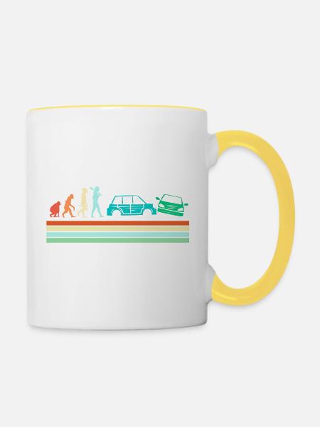 Demolition Derby - Tasse zweifarbig - Weiß/Gelb