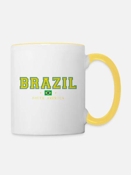 Brazil - Tasse zweifarbig - Weiß/Gelb