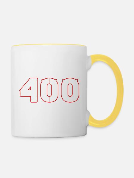 nummer 400 - Tasse zweifarbig - Weiß/Gelb