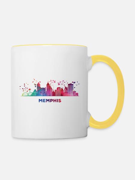 Memphean Skyline Memphis - Tasse zweifarbig - Weiß/Gelb