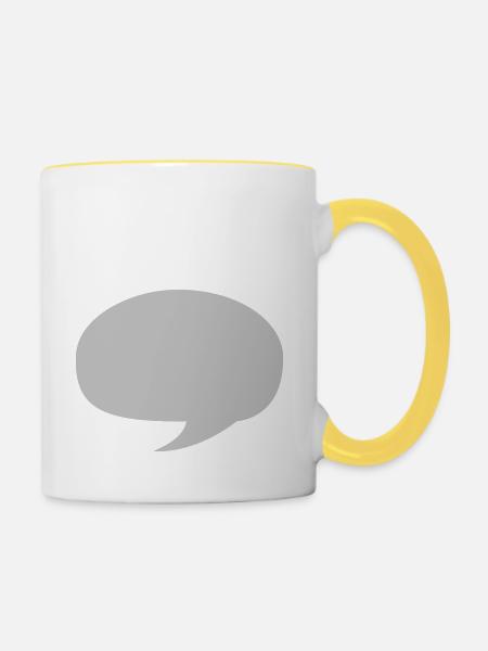 Sprechblase - Tasse zweifarbig - Weiß/Gelb
