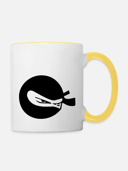 Ninja - Tasse zweifarbig - Weiß/Gelb