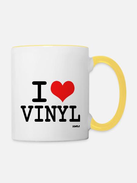 vinyl - Tasse zweifarbig - Weiß/Gelb