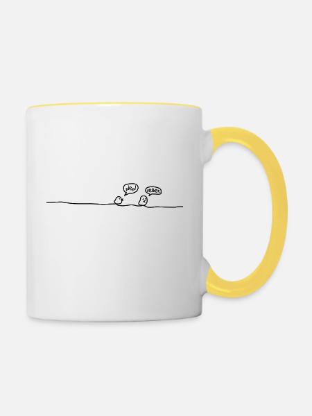 piepselber - Tasse zweifarbig - Weiß/Gelb