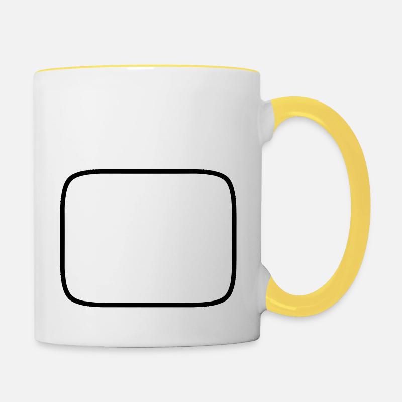 tv_schirm - Contrasting Mug - white/yellow