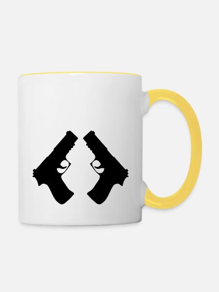 gun 2 mal6 - Tasse zweifarbig - Weiß/Gelb