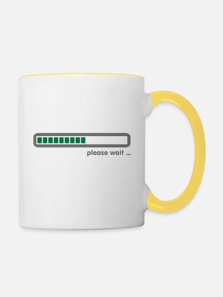 loading ... please wait (2c) - Tasse zweifarbig - Weiß/Gelb
