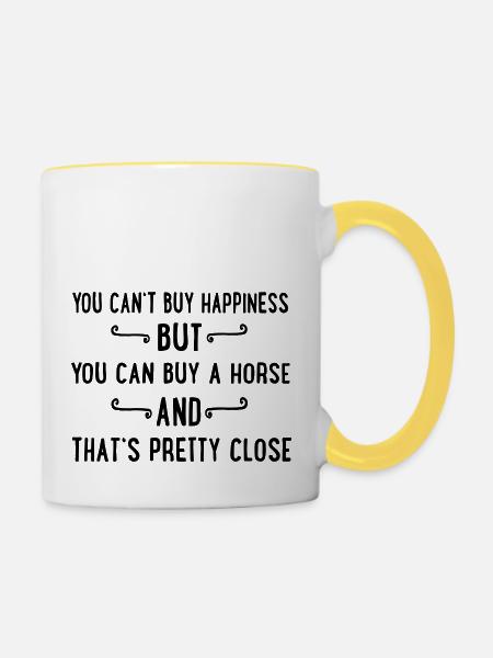horse - Tasse zweifarbig - Weiß/Gelb