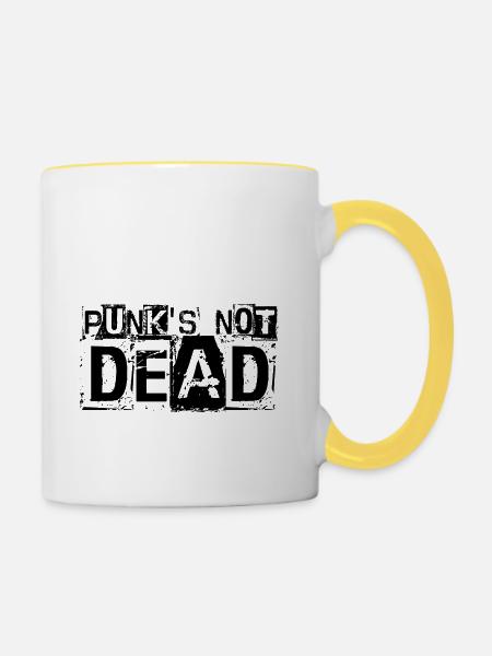 Punk is not dead - Tasse zweifarbig - Weiß/Gelb