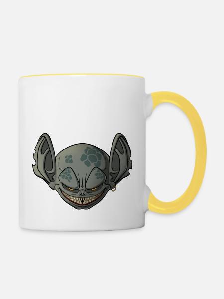 Gremlin - Tasse zweifarbig - Weiß/Gelb