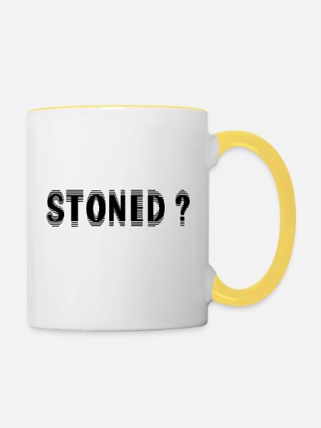 Stoned ? - Tasse zweifarbig - Weiß/Gelb