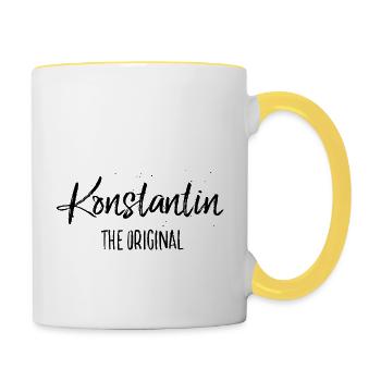 Konstantin - Tasse zweifarbig - Weiß/Gelb - Rechts
