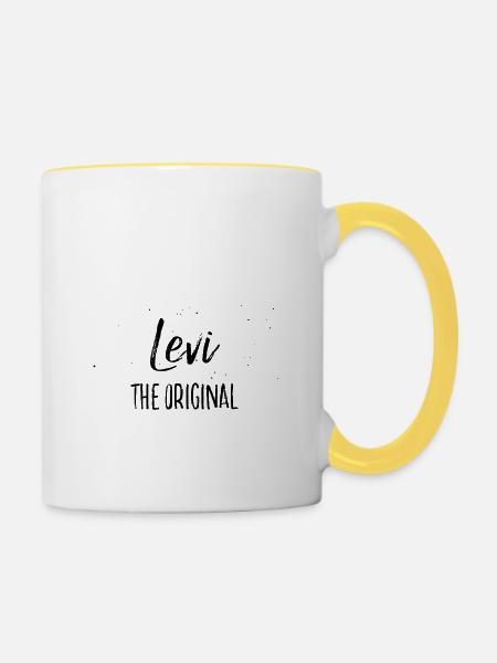 Levi - Tasse zweifarbig - Weiß/Gelb