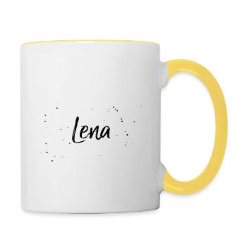 Lena - Tasse zweifarbig - Weiß/Gelb - Rechts