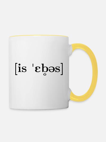 Is ebbes? - Tasse zweifarbig - Weiß/Gelb
