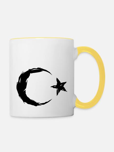 Turkey Flag - Tasse zweifarbig - Weiß/Gelb