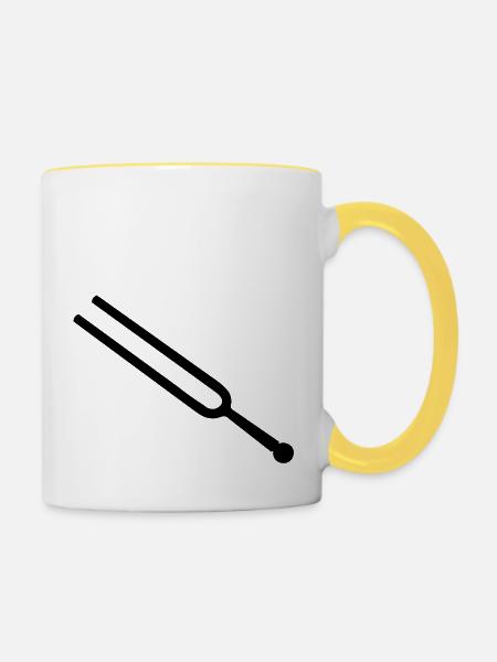 music tuning fork - Tasse zweifarbig - Weiß/Gelb