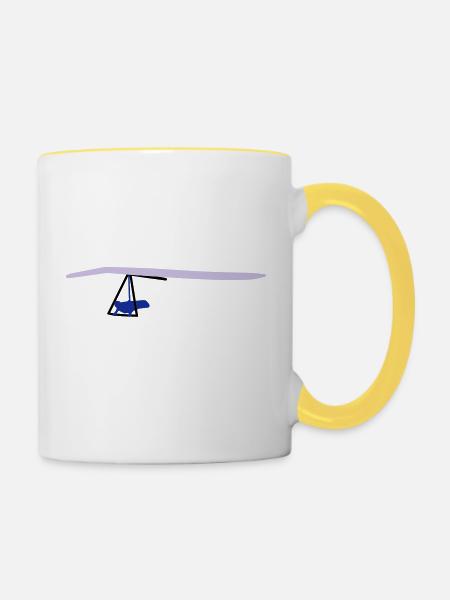 Drachenflieger - Tasse zweifarbig - Weiß/Gelb