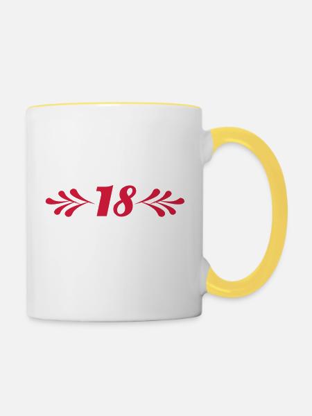 18 - Tasse zweifarbig - Weiß/Gelb