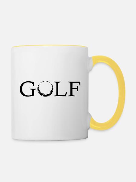 golf spielen - Tasse zweifarbig - Weiß/Gelb